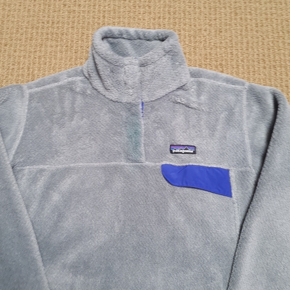 Patagonia Re-Tool Snap-T Fleece Pullover Jacket Grey/ Blue Women's L - Picture 5 of 16